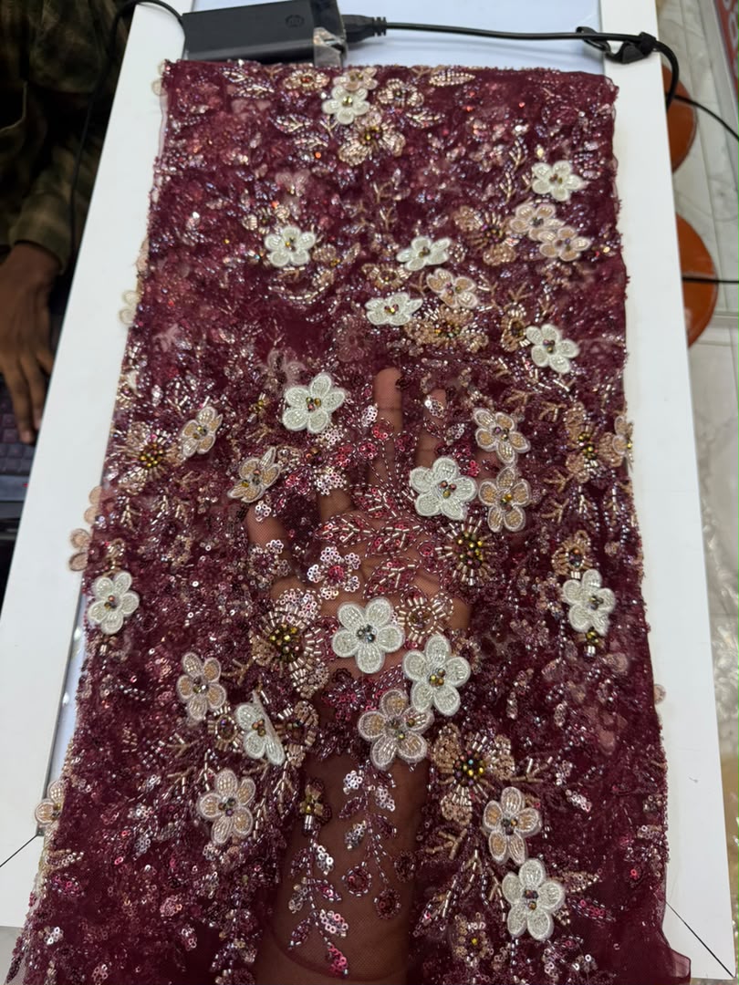 Tissu perlage original